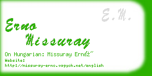 erno missuray business card